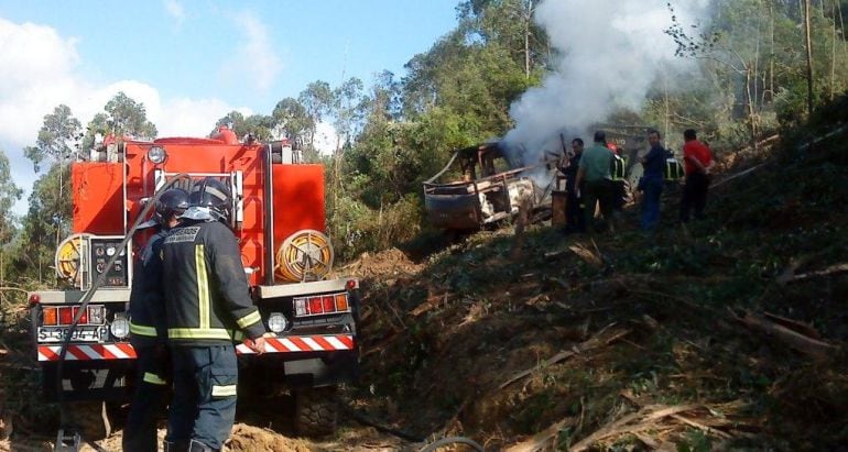 Intervención del Parque de Bomberos.