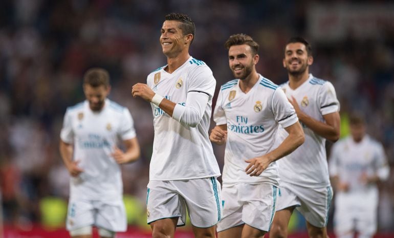 Cristiano Ronaldo celebra el segundo gol del Real Madrid 