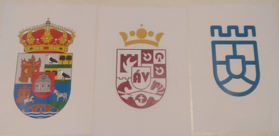 Escudo tradicional de la Diputación (izquierda), imagotipo aprobado en 2006 (centro) y nuevo imagotipo presentado esta semana (derecha)