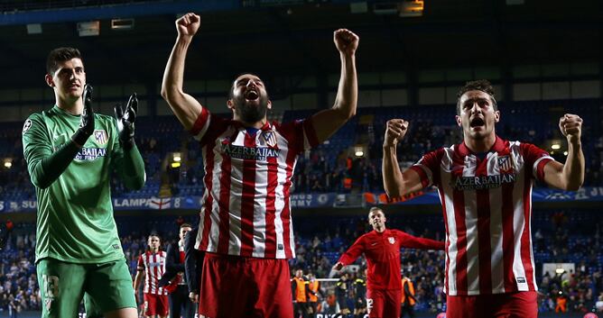 El Atlético celebra el pase a la final de la Champions