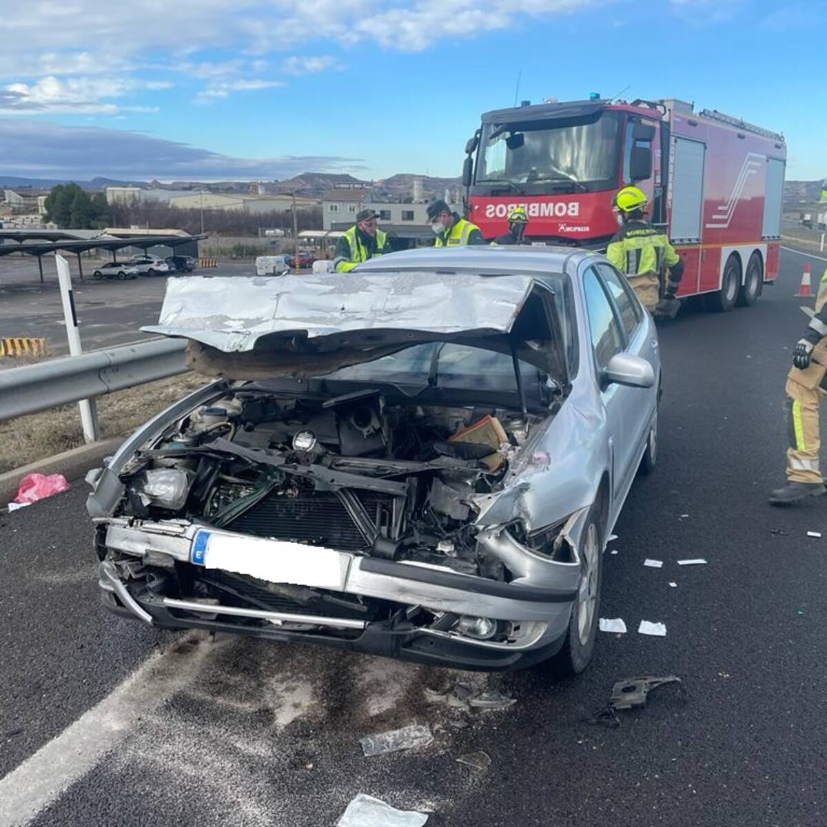 Un herido en un accidente de tráfico en Fraga