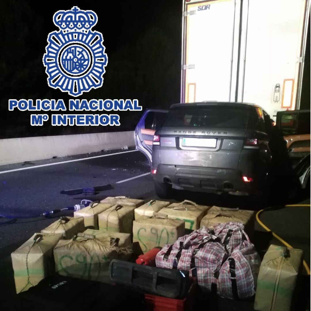 Parte de la droga incautada por la Policía Nacional en Málaga