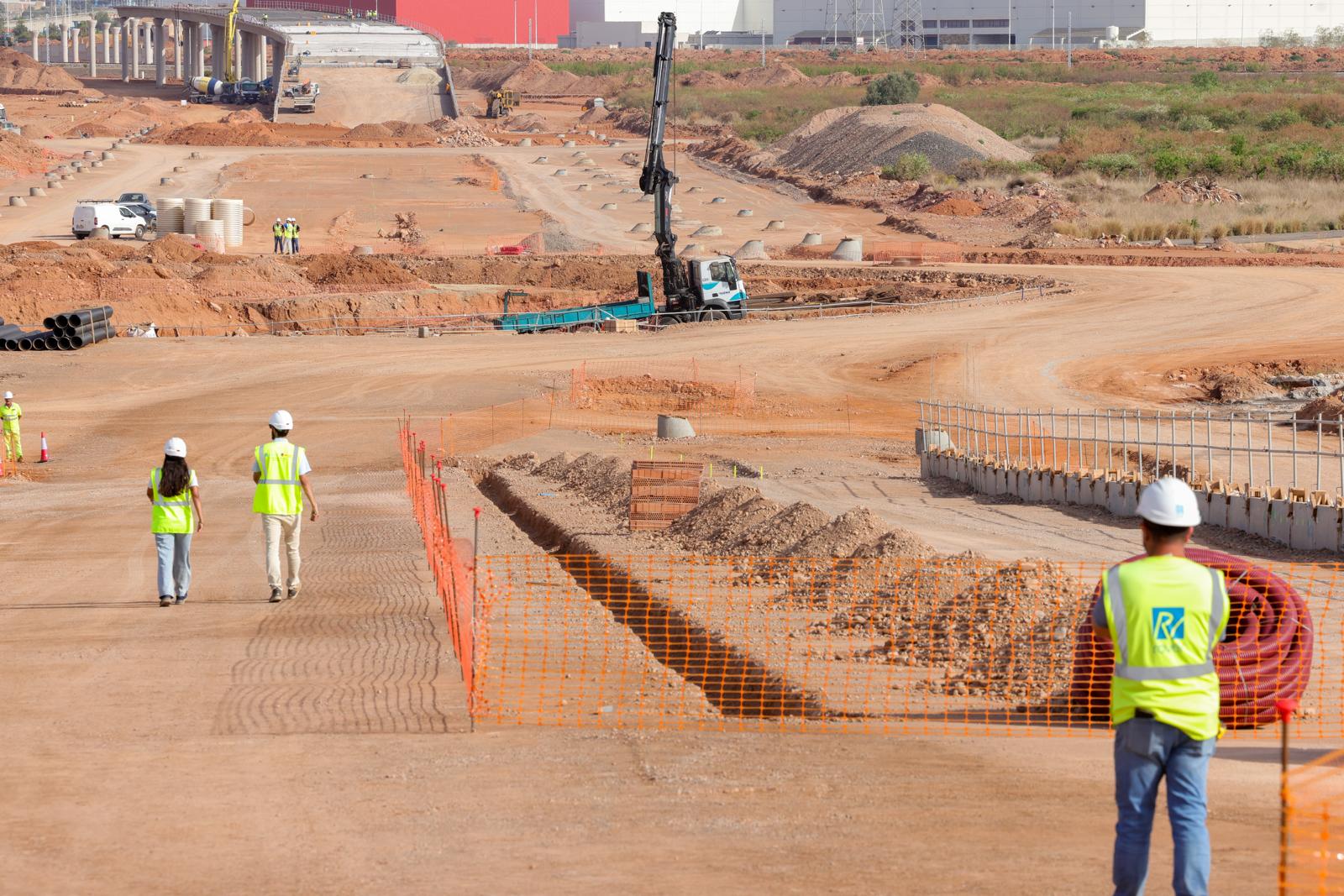 Obras de la futura gigafactoría de PowerCo en Sagunt, en julio de 2024.