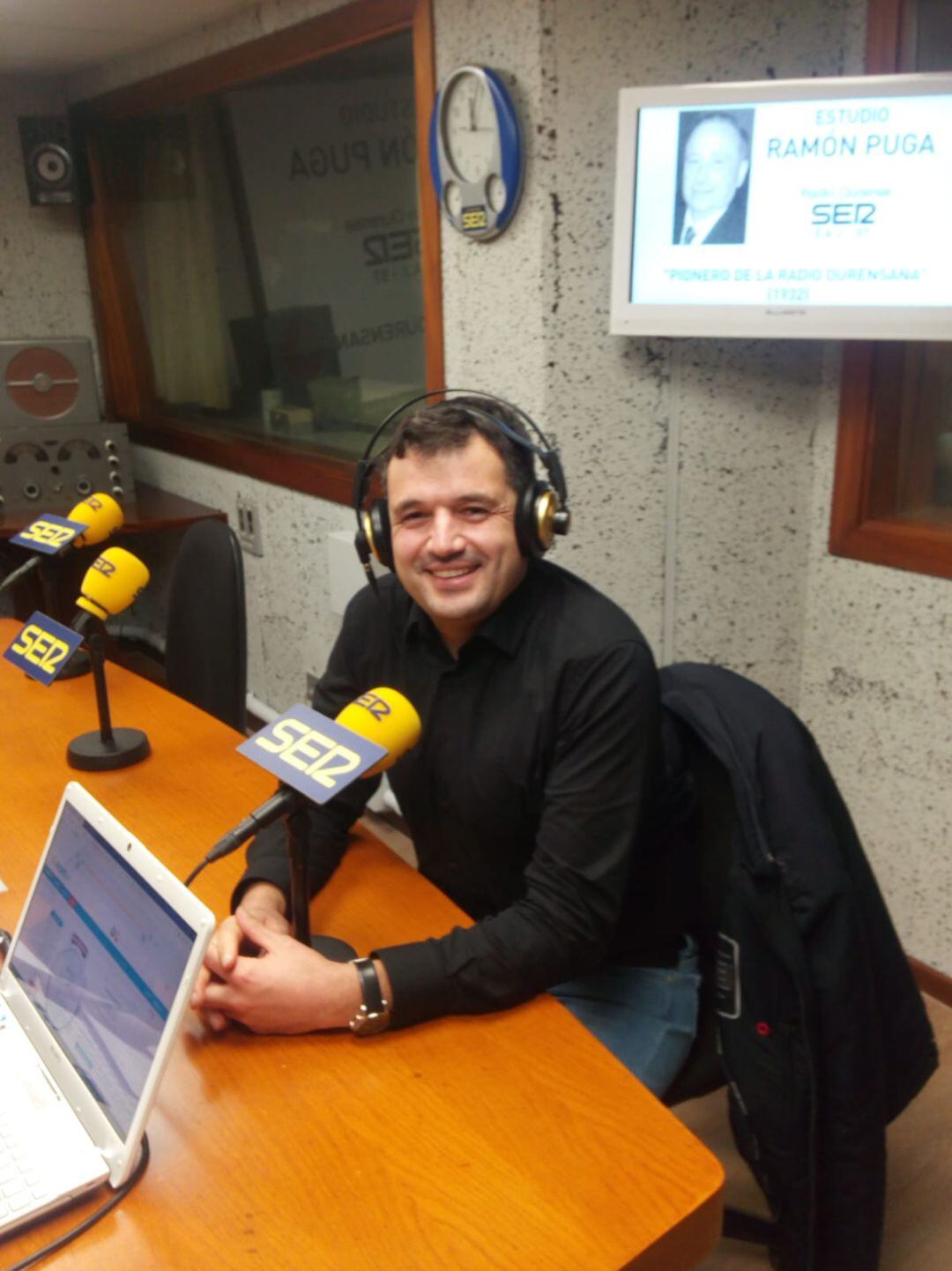 Francisco Fraga en el estudio Ramón Puga