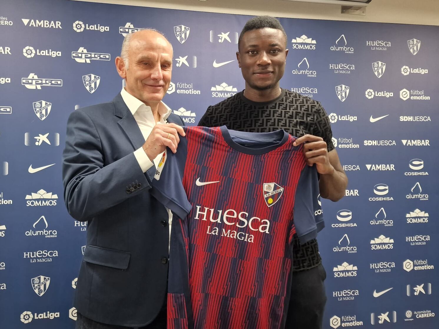 Ángel Martín González y Patrick Soko en El Alcoraz