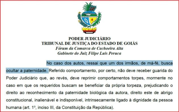 Parte de la sentencia del Tribunal de Goiás