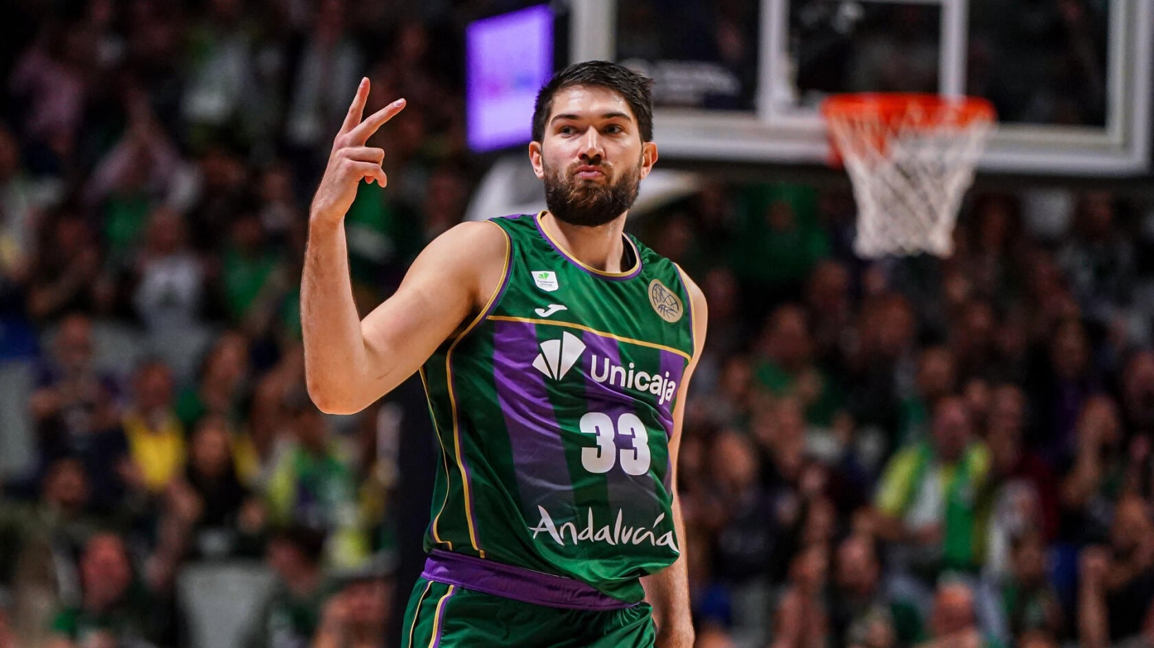 El ala-pívot francés del Unicaja Killian Tillie, fue el máximo anotador del partido