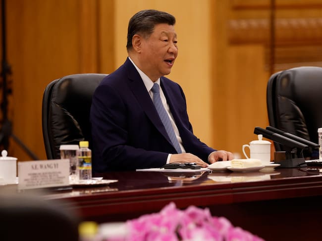 Xi Jinping en su reunión con Sánchez en Pekín.