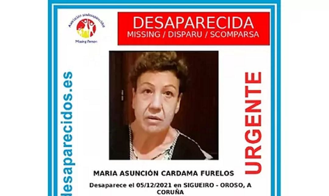 María Asunción Cardama desapareció en los primeros días de diciembre. 