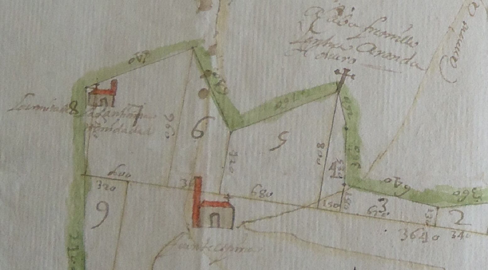 Detalle del plano de delimitación del término municipal de 1663