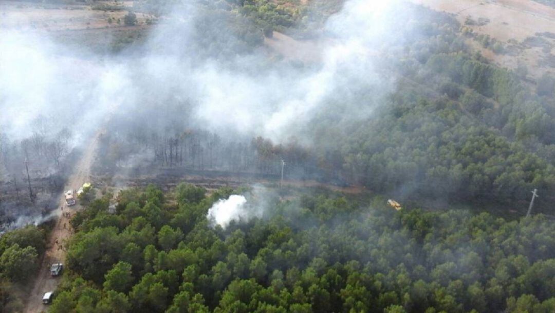 Imagen de archivo de otro incendio en la provincia de Palencia