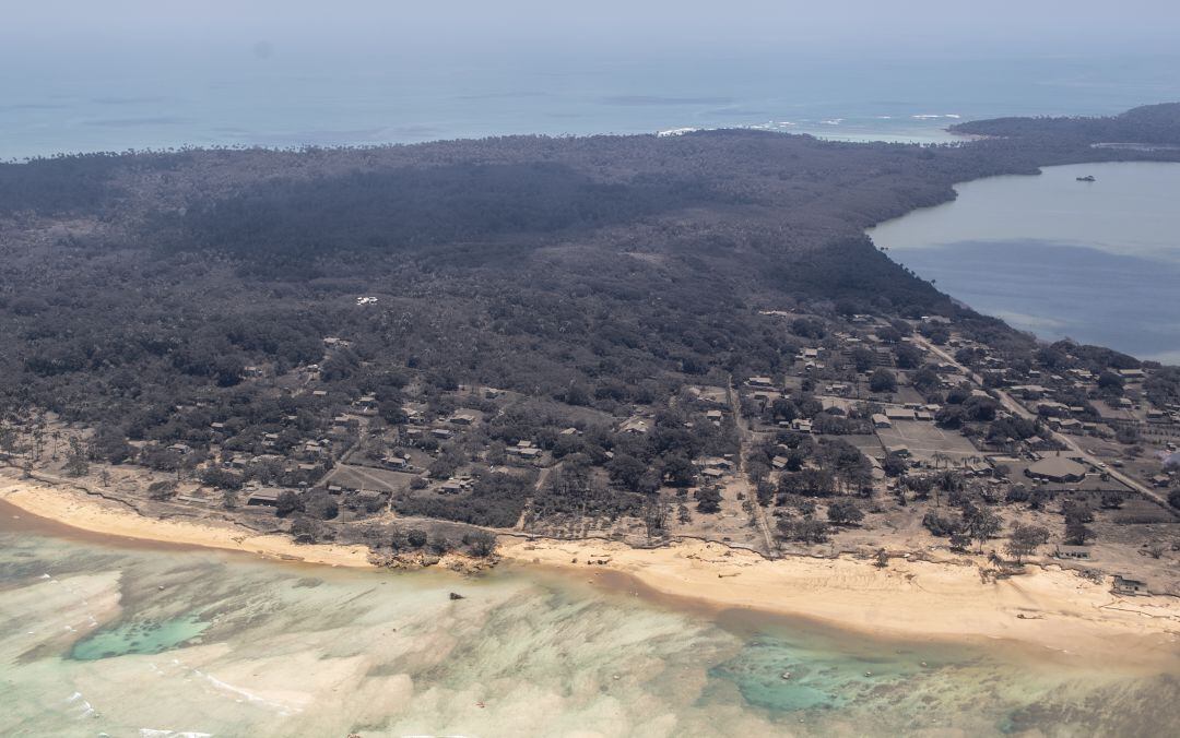 Destrucción en Nomuka, una de las islas de Tonga. 