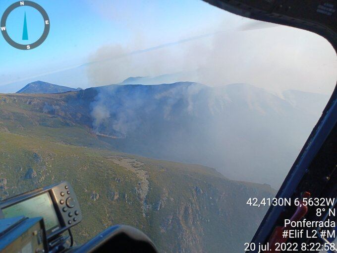 Imagen aérea del fuego