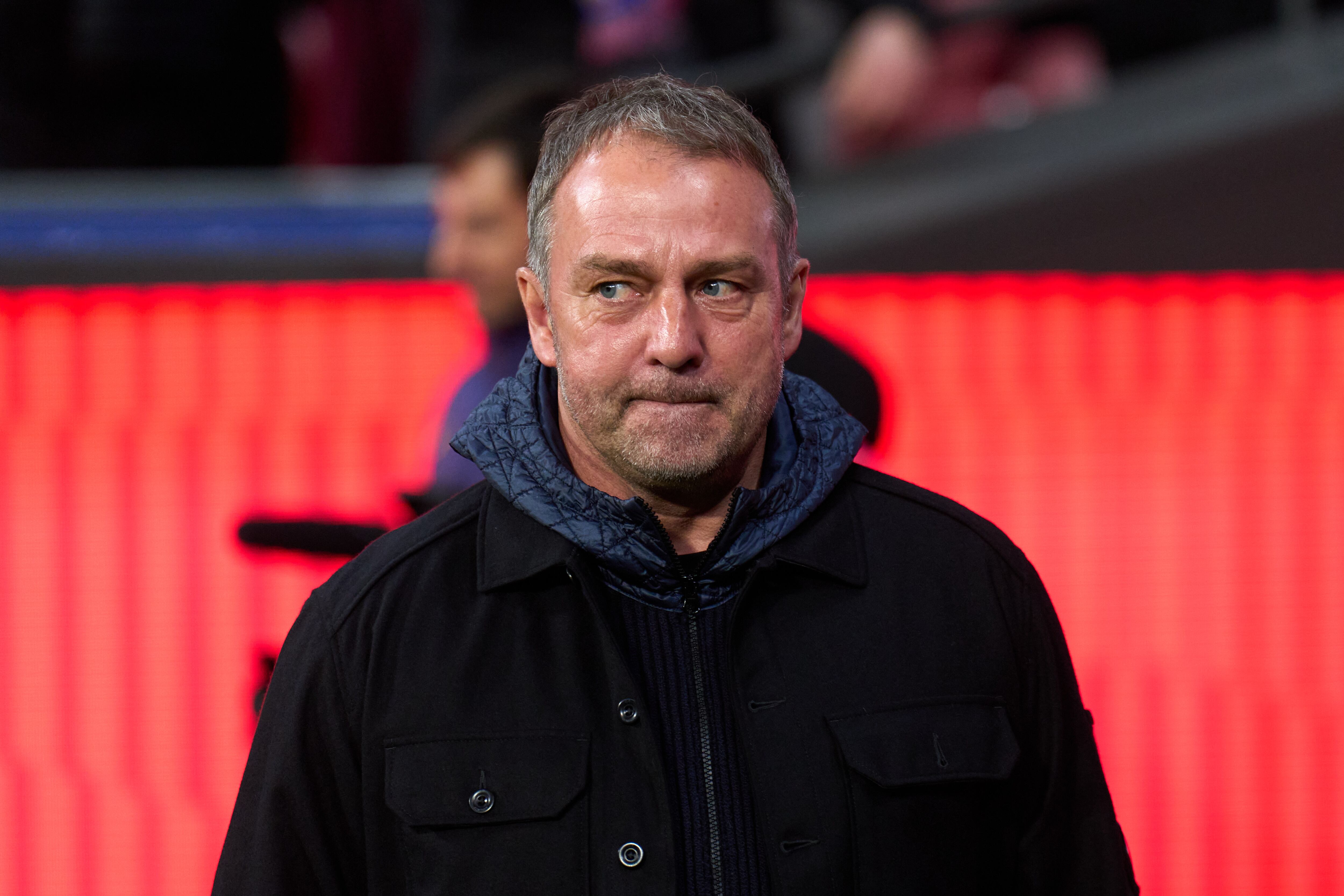 Hansi Flick durante el partido contra el Atlético de Madrid en Copa del Rey