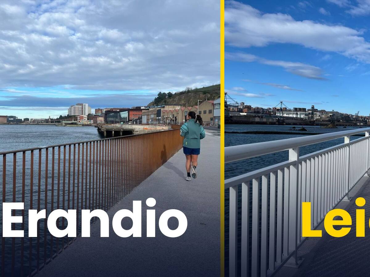La barandilla que cambia de color al cruzar de Erandio a Leioa y desata el debate vecinal en el paseo de la ría