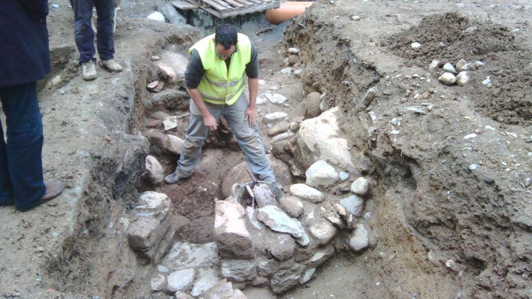 Imatge de les troballes arquitectòniques en les obres del Pati Palau: