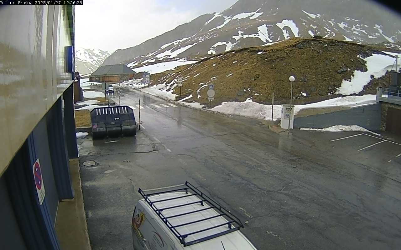 Imagen de este lunes por la mañana en la parte francesa de la frontera del Portalet