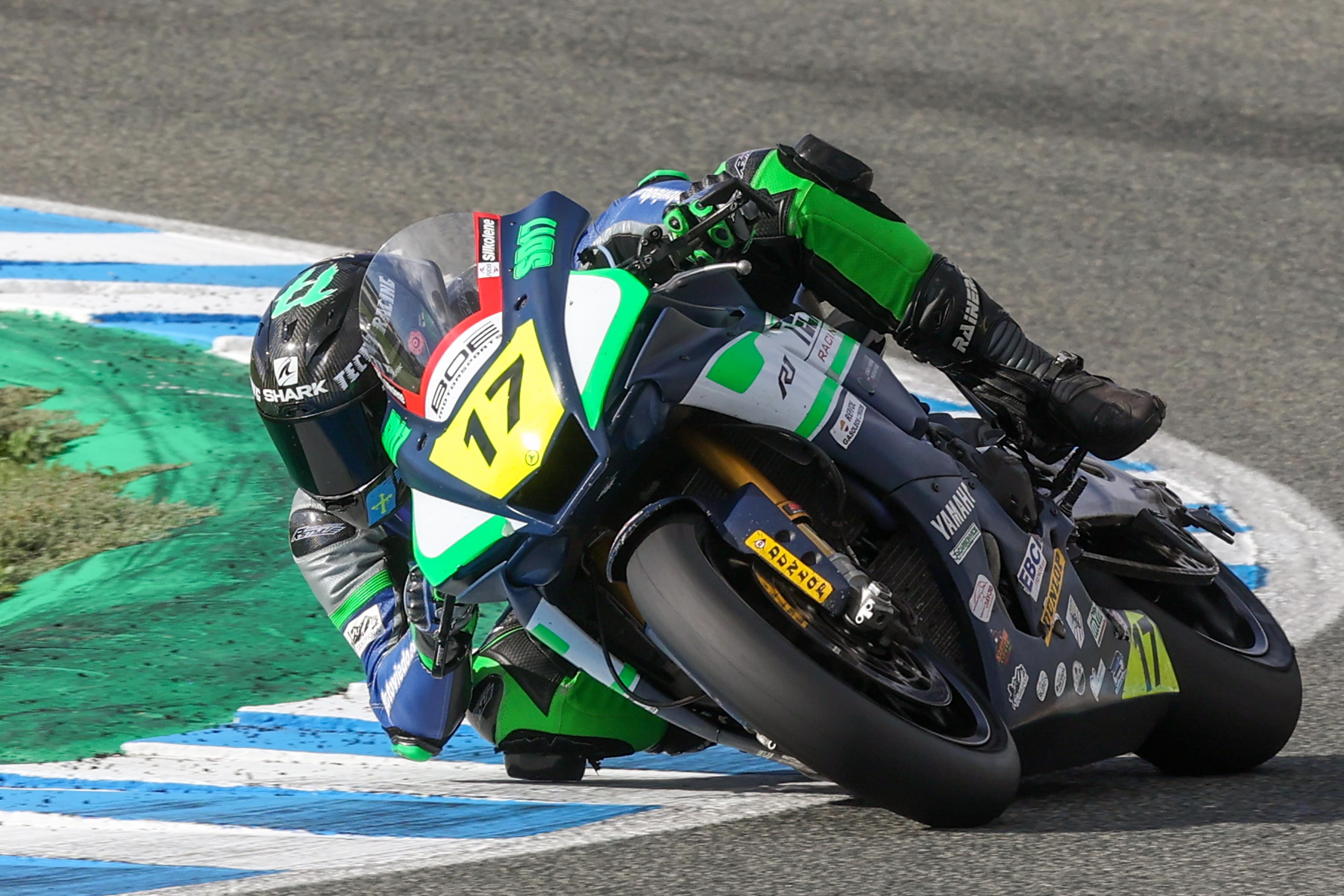 Samuel Díaz durante la última carrera en Jerez