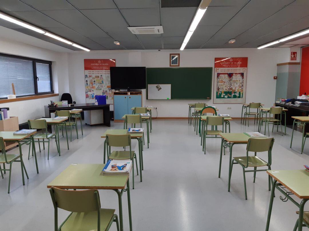 Un aula de un colegio público.