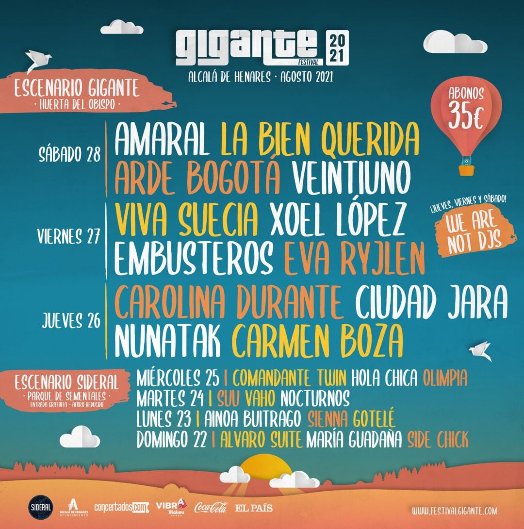 Cartel del Festival Gigante, agosto 2021 en Alcalá de Henares.