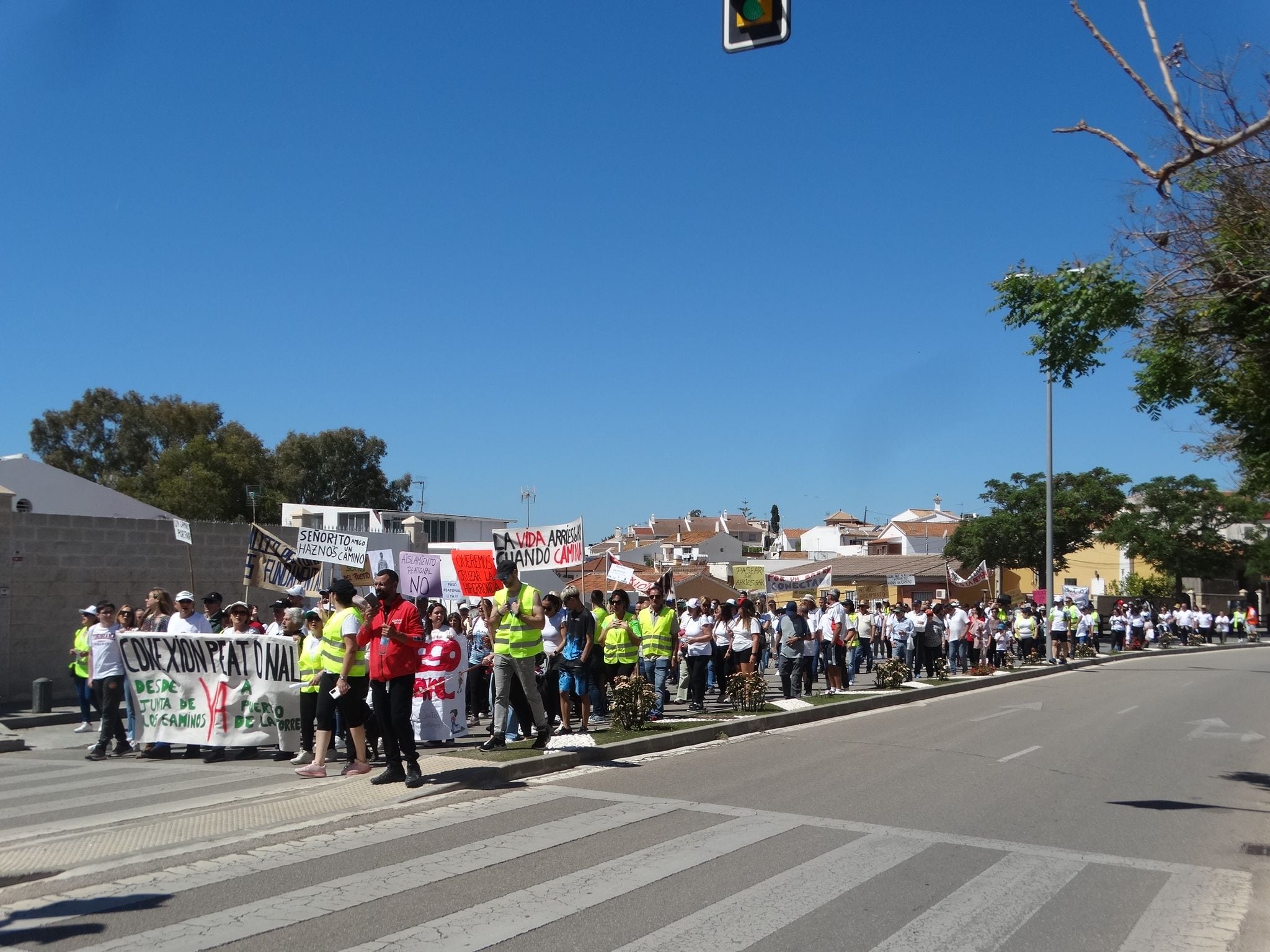 Manifestación de vecinos de la Junta de los Caminos (Málaga)