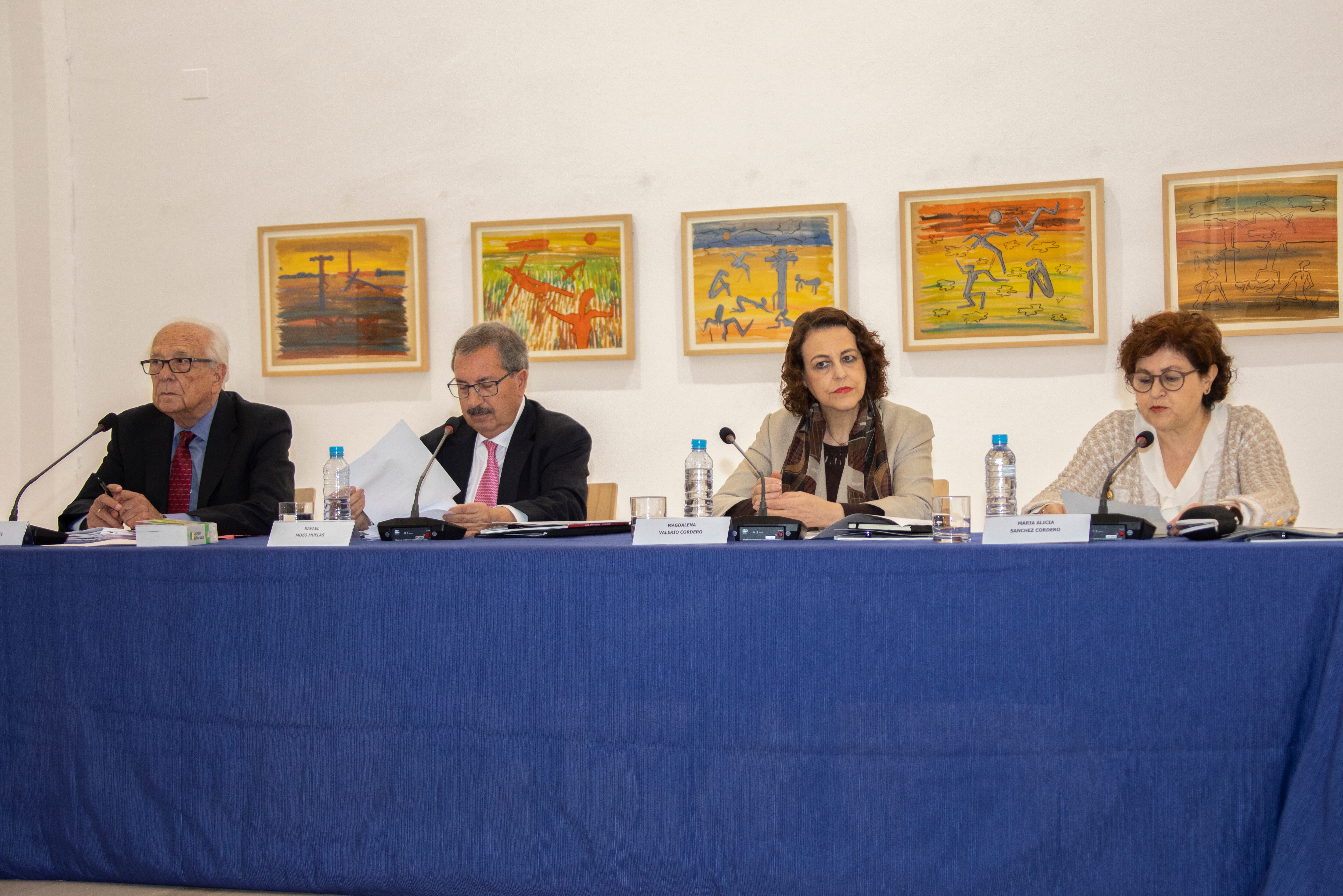 El consejero permanente del Consejo de Estado Fernando Ledesma; el presidente del Consejo General del Poder Judicial, Rafael Mozo; la presidenta del Consejo de Estado, Magdalena Valerio, y María Alicia Sánchez participan en la inauguración de las jornadas &#039;El anormal funcionamiento de la Administración de Justicia&#039;, que organiza la Escuela Judicial del CGPJ