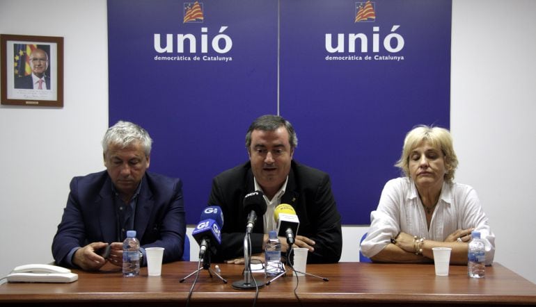 Xavier Dilmé, nou president d&#039;UDC a Girona (al centre)