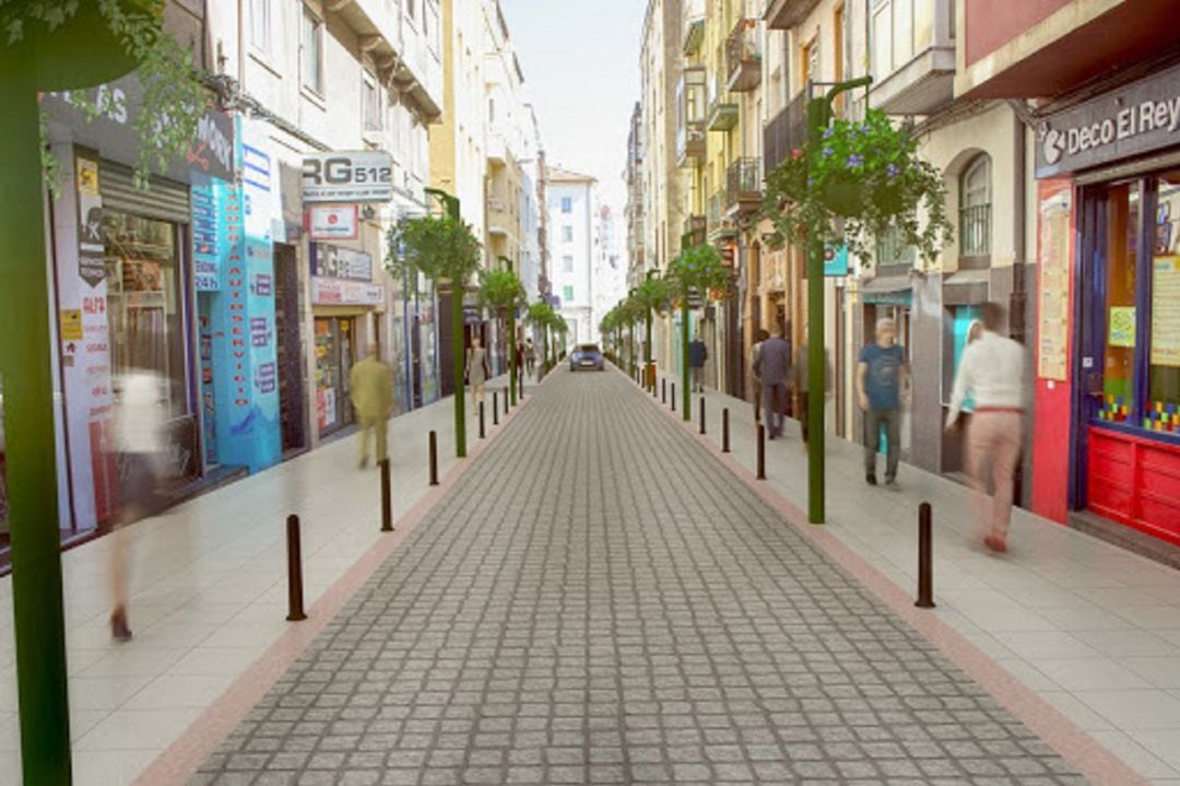 Infografía de como va a quedar la calle San Luis dentro de seis meses cuando acaben las obras.