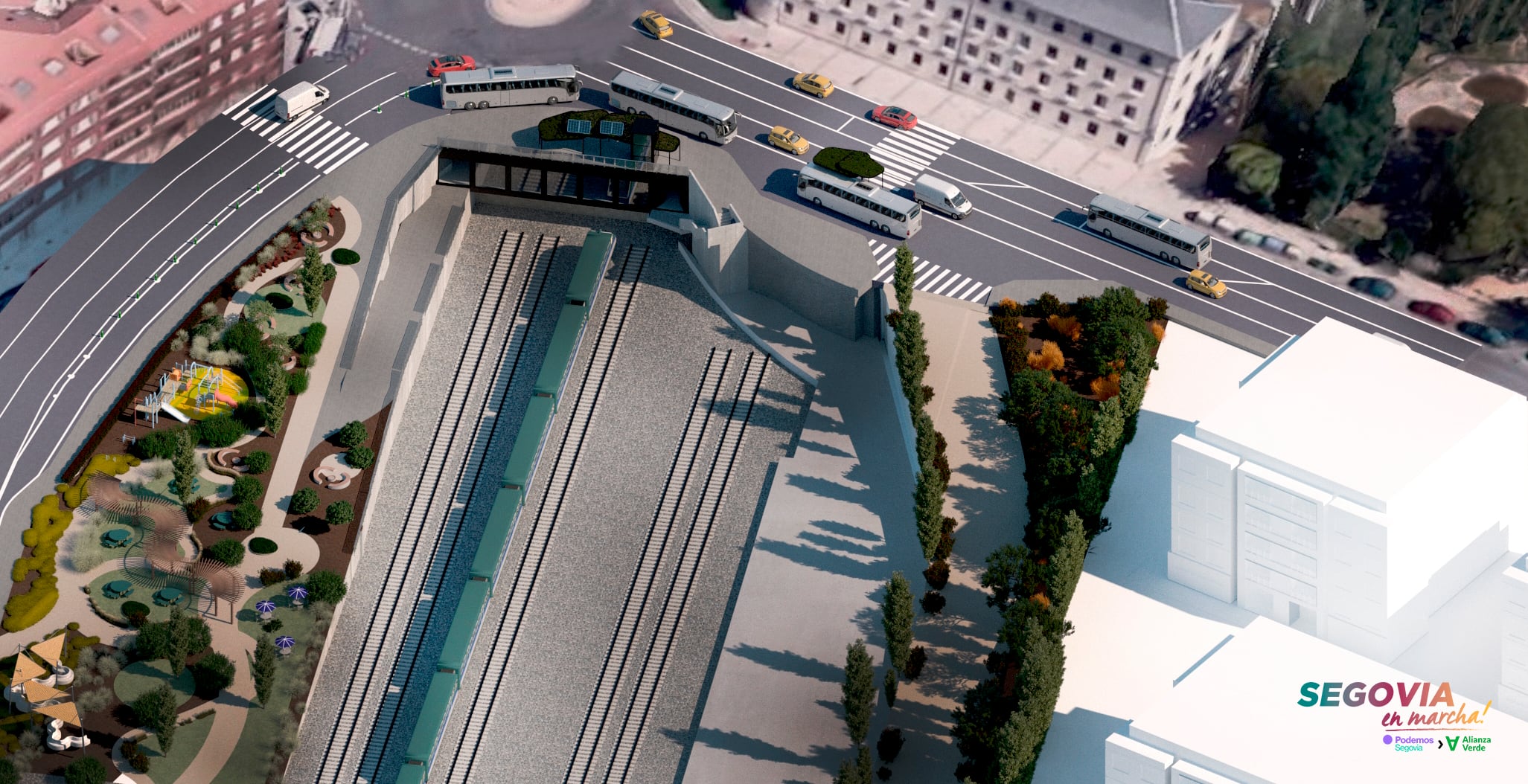 Segovia en marcha presenta “Plan Zona Sur” que incluye intercambiador de buses, espacios y viviendas en la estación de Renfe