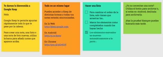 Las notas de ‘Google Keep’ vistas en su versión de escritorio