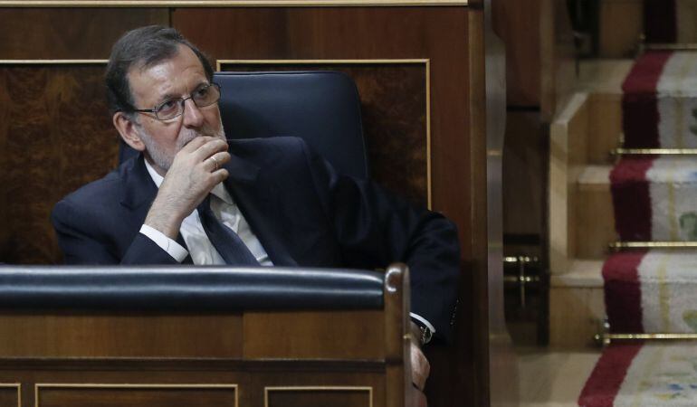 Mariano Rajoy, durante la sesión de la tarde de la segunda jornada del debate de investidura.