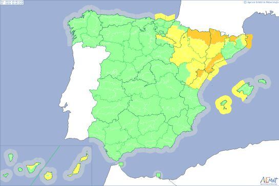 Alerta naranja por viento en el norte de Huesca para este viernes.