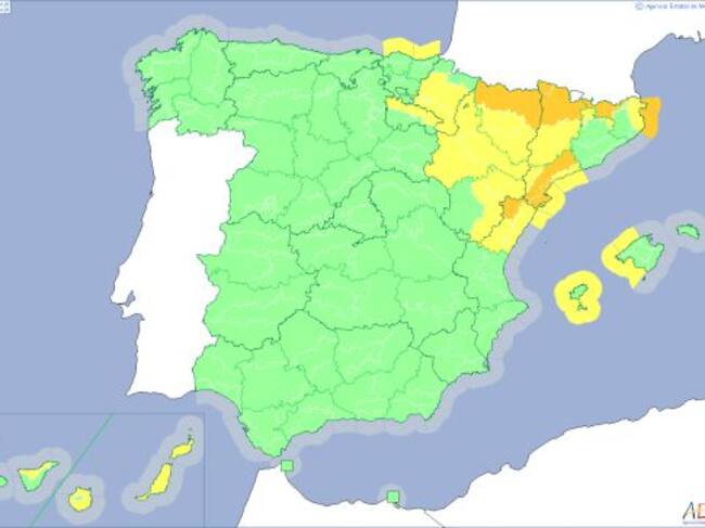 Alerta naranja por viento en el norte de Huesca para este viernes.