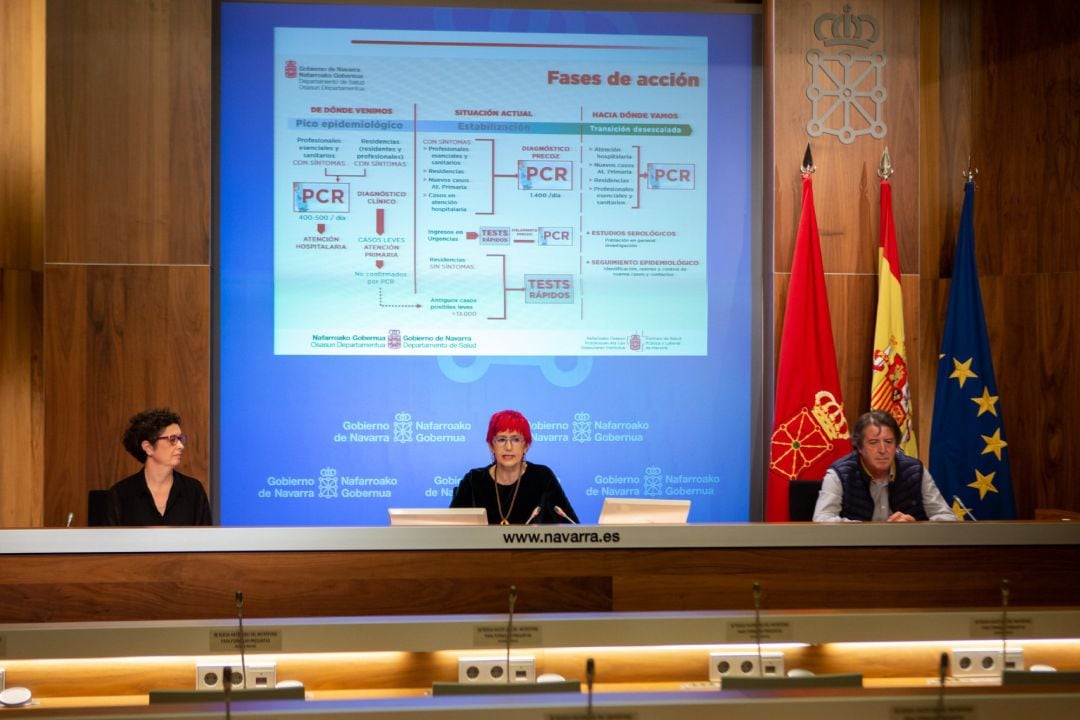 De Izquierda a derecha: Marian Nuin, Santos Indurain y Aurelio Barricarte.