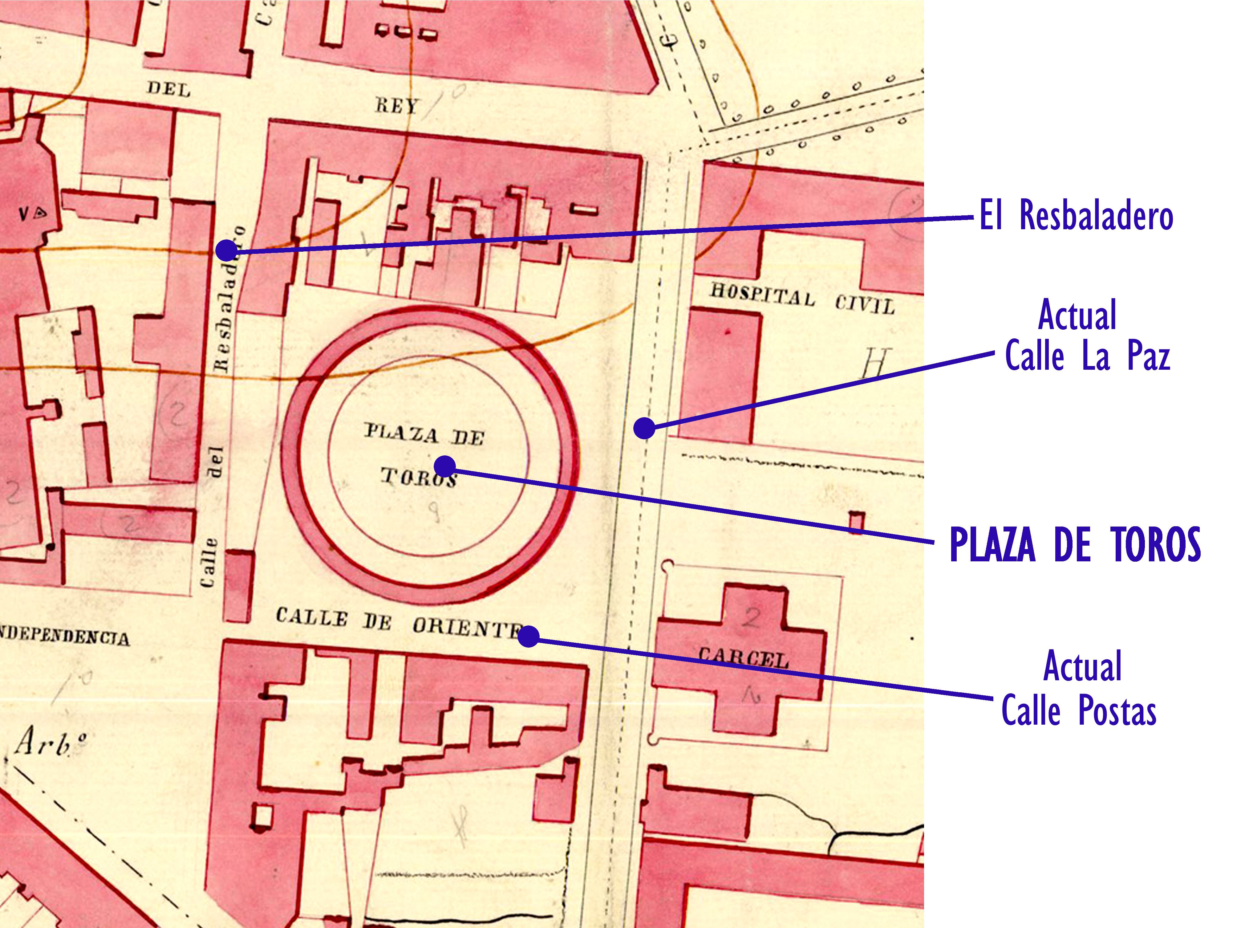 Emplazamiento antigua plaza de toros (1851-1879) / Biblioteca Virtual de Defensa