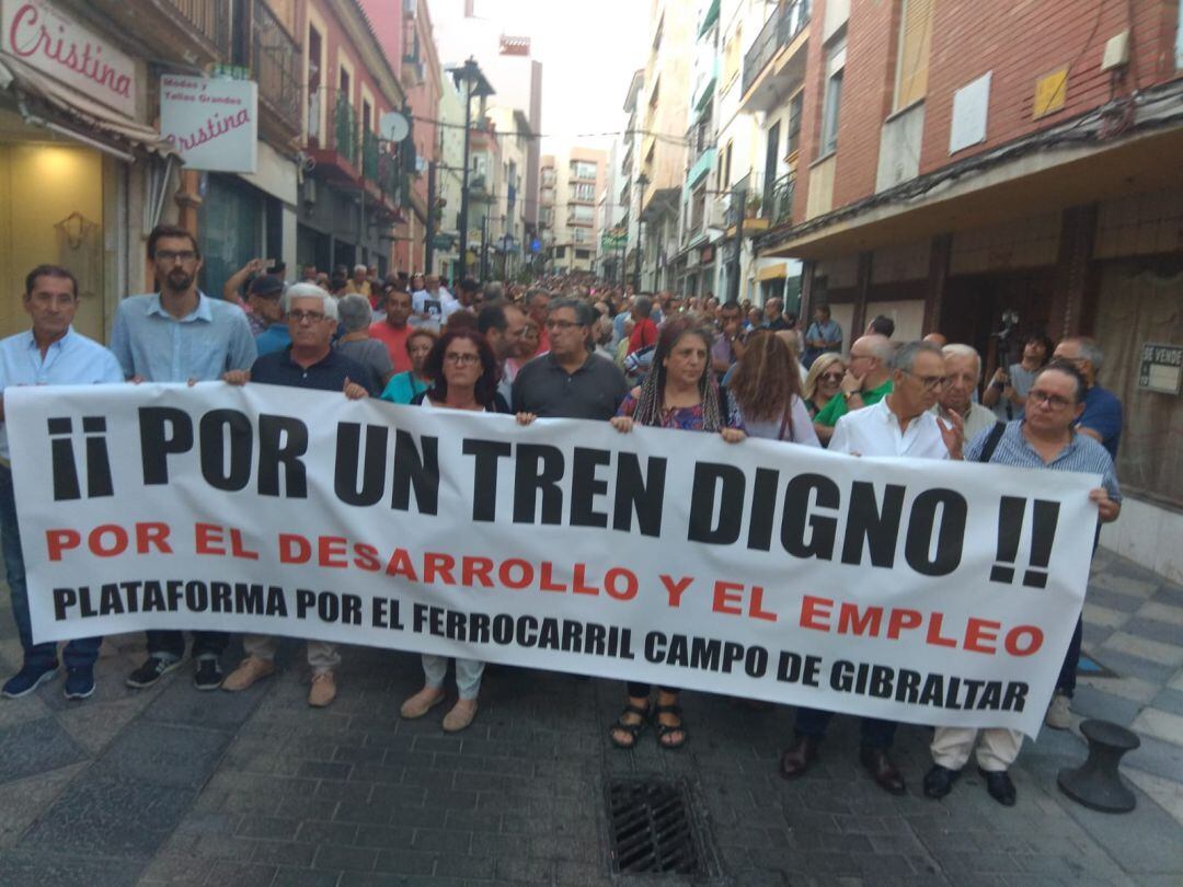 Manifestación por el ferrocarril en Algeciras