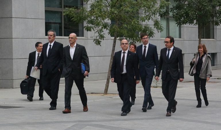 Rull, Forn, Romeva, Turull y Borras llegan a la Audiencia Nacional para declarar en una foto de archivo.