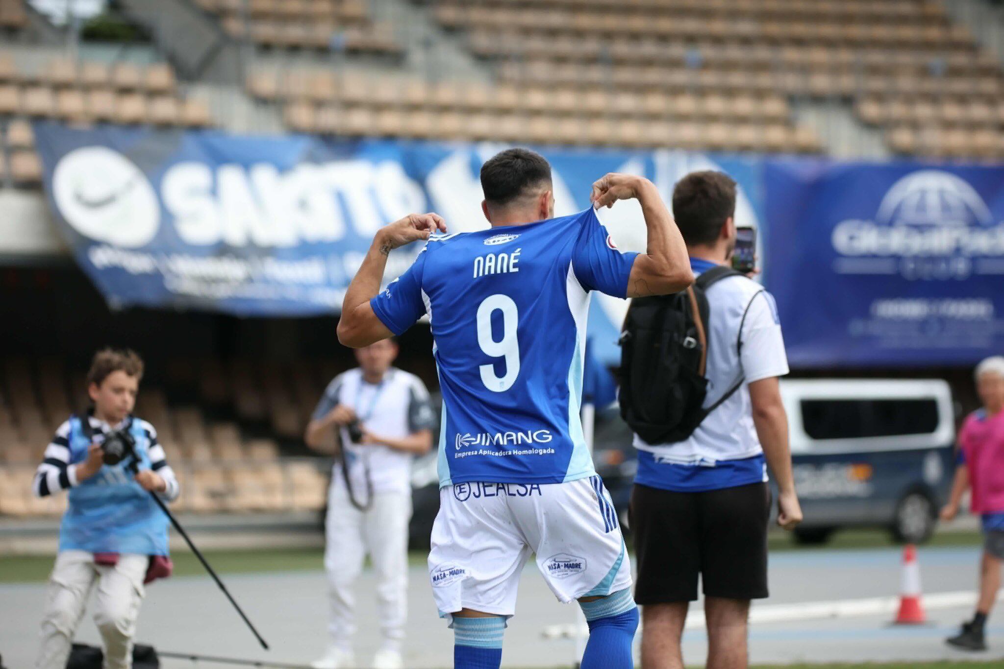 Nané celebra el gol ante el UCAM Murcia
