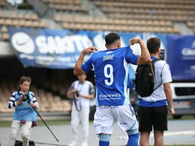 Nané celebra el gol ante el UCAM Murcia