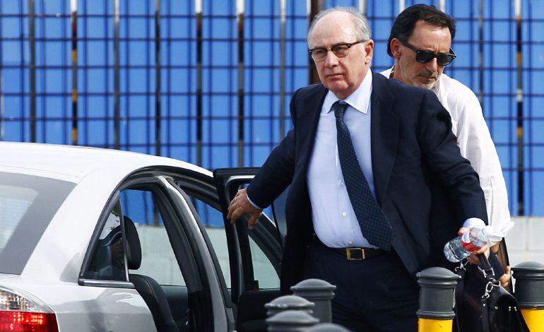 El exdirector gerente del FMI y expresidente de Caja Madrid Rodrigo Rato, a su llegada ayer a la Audiencia Nacional