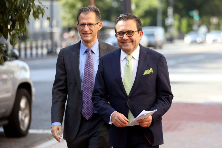 El ministro de economía de México Ildefonso Guajardo, en su llegada este lunes a Washinton. 