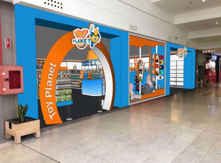 Entrada de la tienda de Jugueterías Toy Planet Andérez en el Centro Comercial Las Huertas