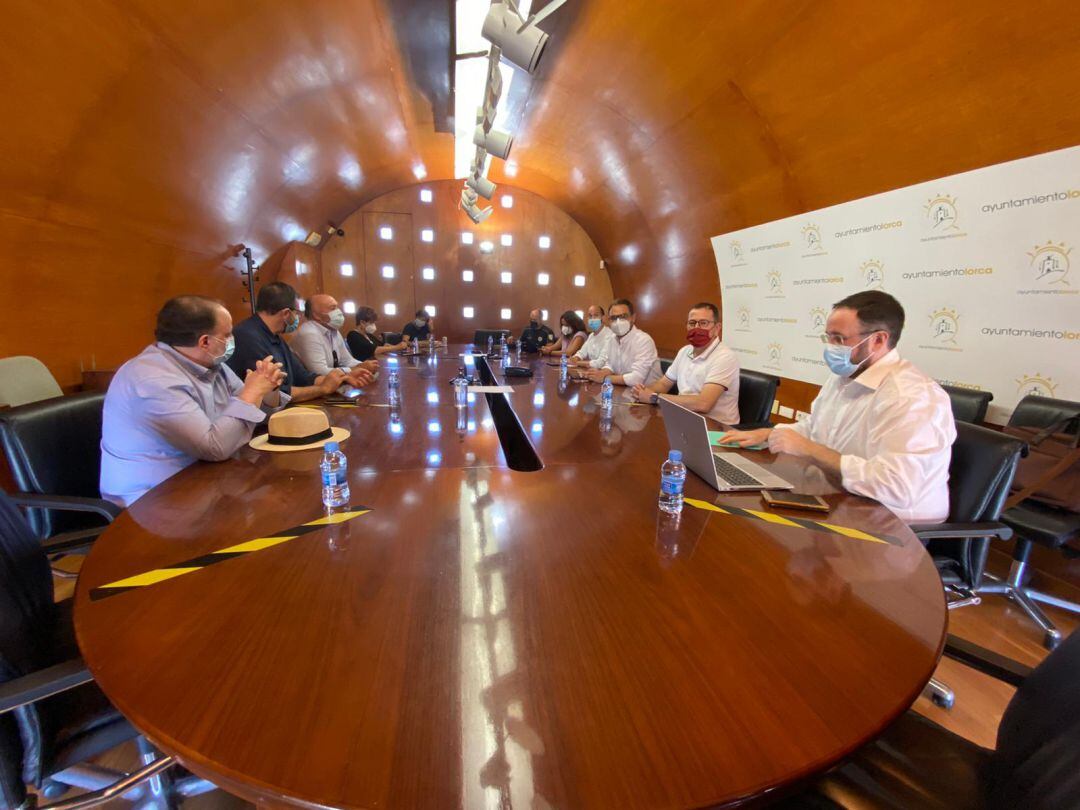 Imagen de la reunión celebrada hoy en el consistorio lorquino