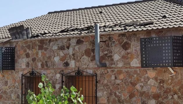 Daños en el tejado de una vivienda de la localidad ciudadrealeña de Puebla del Príncipe