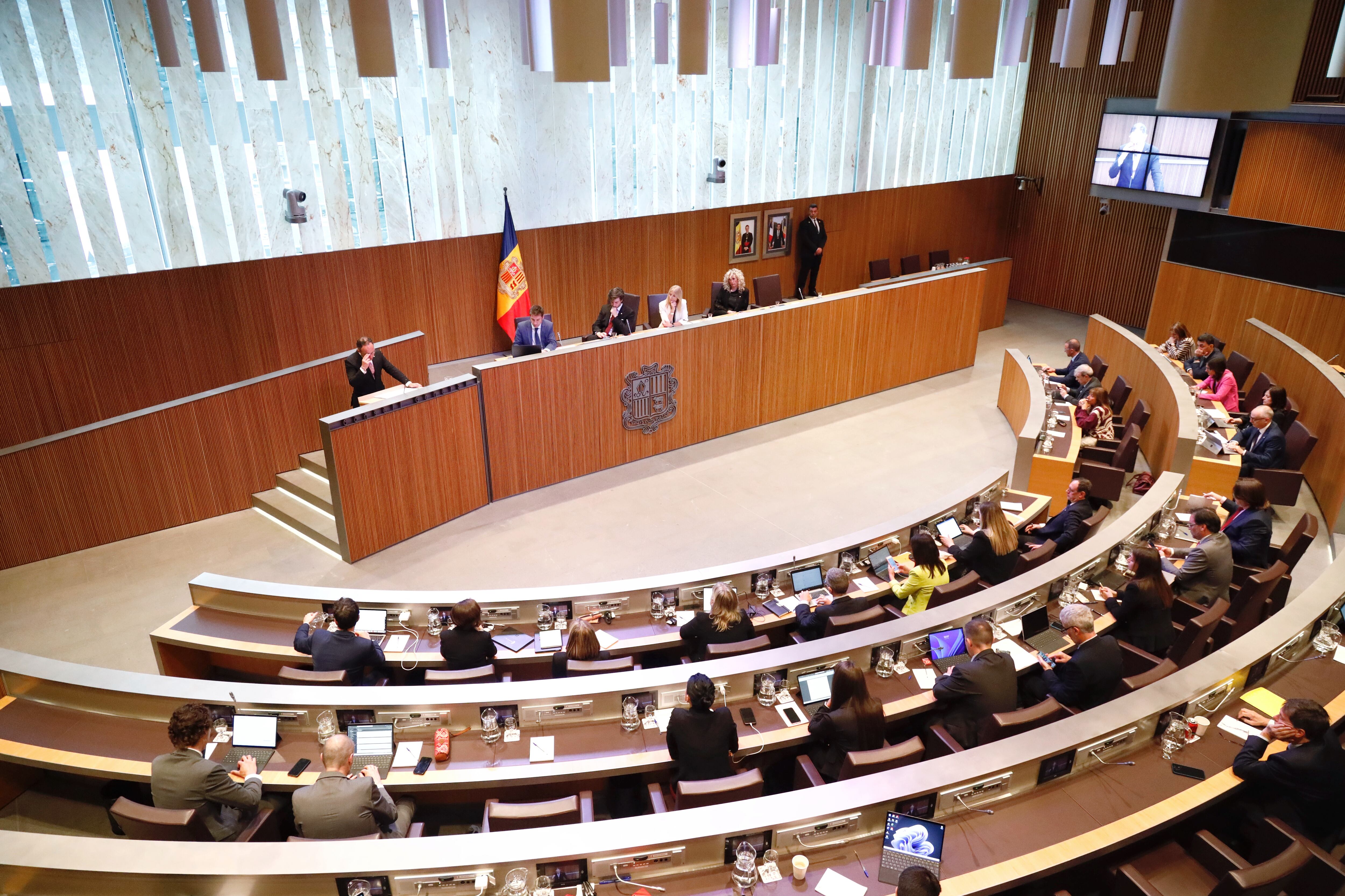 El cap de Govern, Xavier Espot, durant el Deba d'Orientació Política