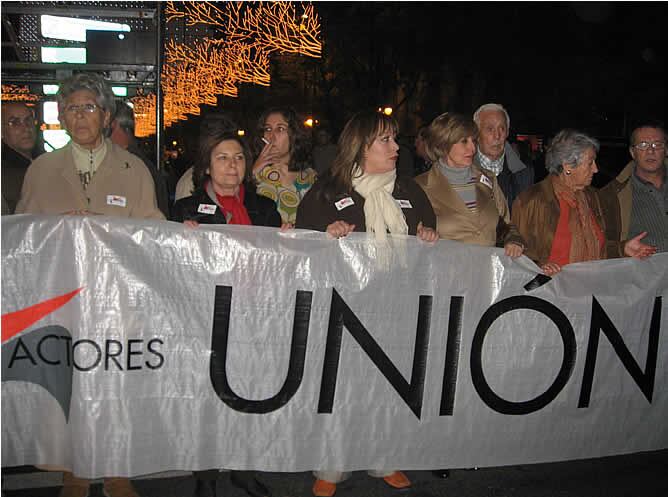 La unión de actores en la concentración que ha habido hoy en Madrid