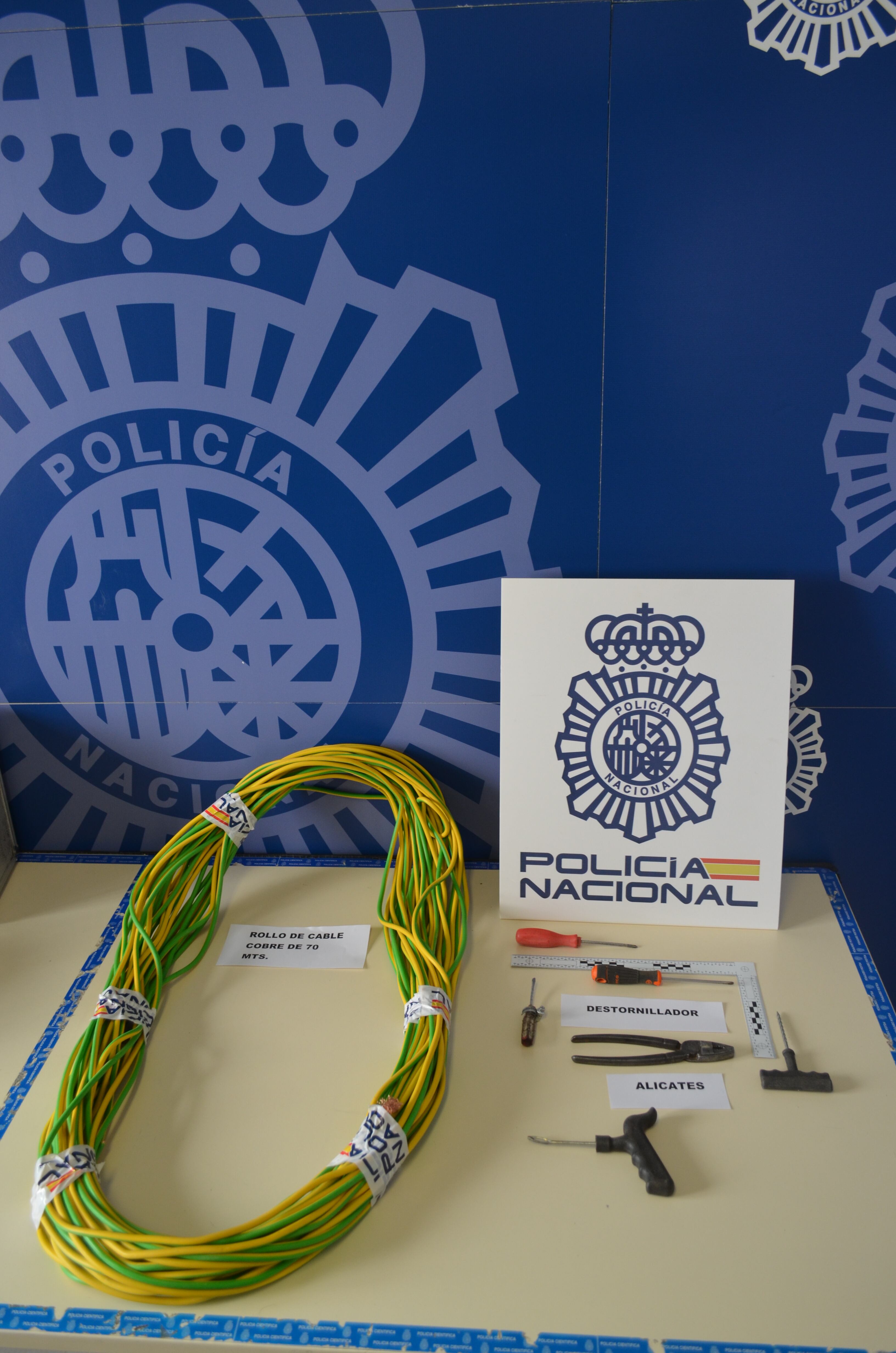 El individuo habría sustraído más de 7000 metros de cobre en cinco actuaciones