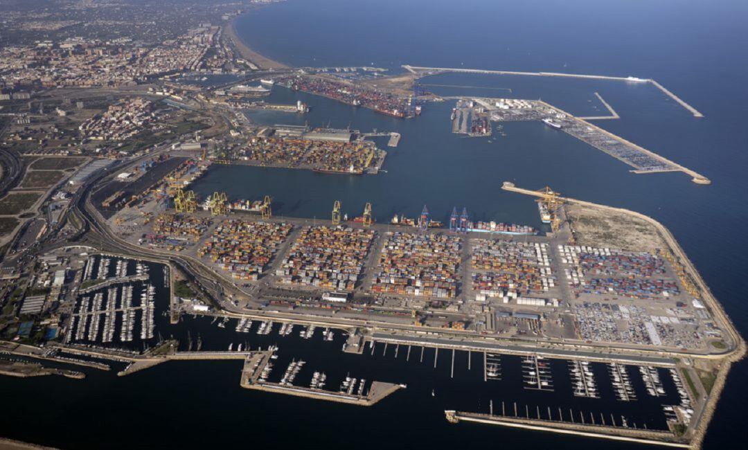 Vista aérea del Puerto de Valencia