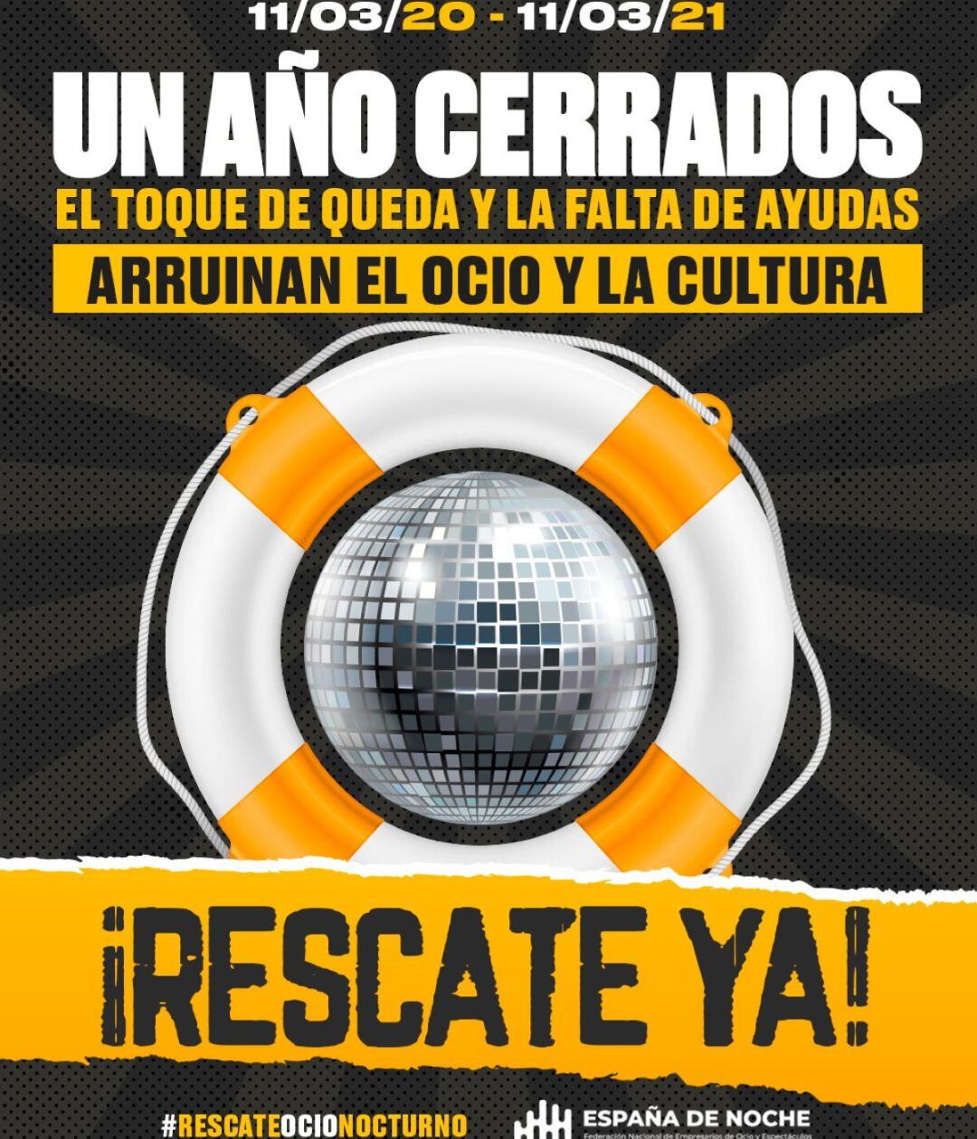 Cartel de la campaña &quot;Un año cerrados&quot;.