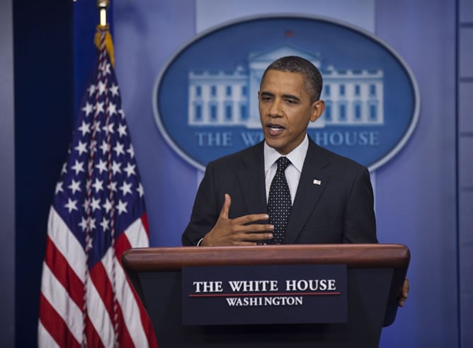 El presidente de Estados Unidos, Barack Obama, durante la rueda de prensa en la Casa Blanca